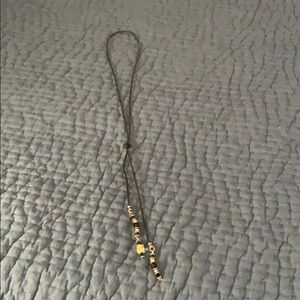 Black Beaded Leather Necklace